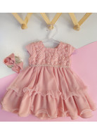 VESTIDO ROSE COM PEROLAS TAM. M